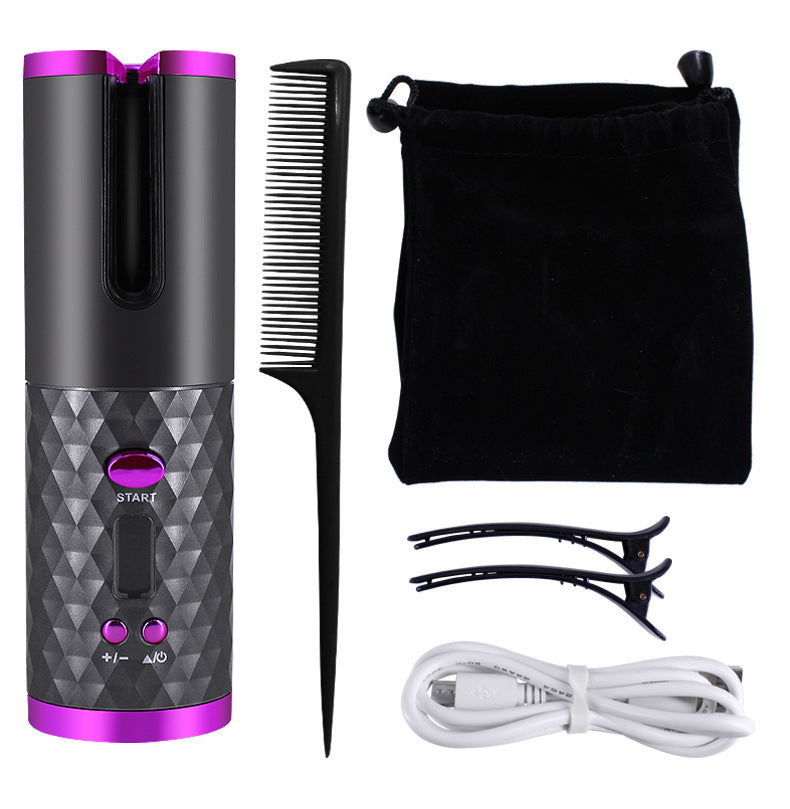 Rechargeable AutomaticWomen Portable Hair Curling Iron