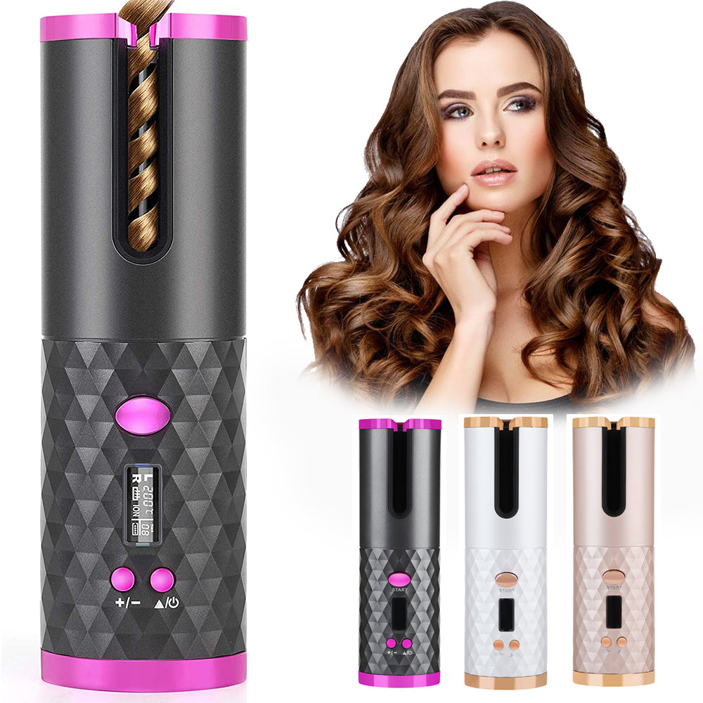 Rechargeable AutomaticWomen Portable Hair Curling Iron